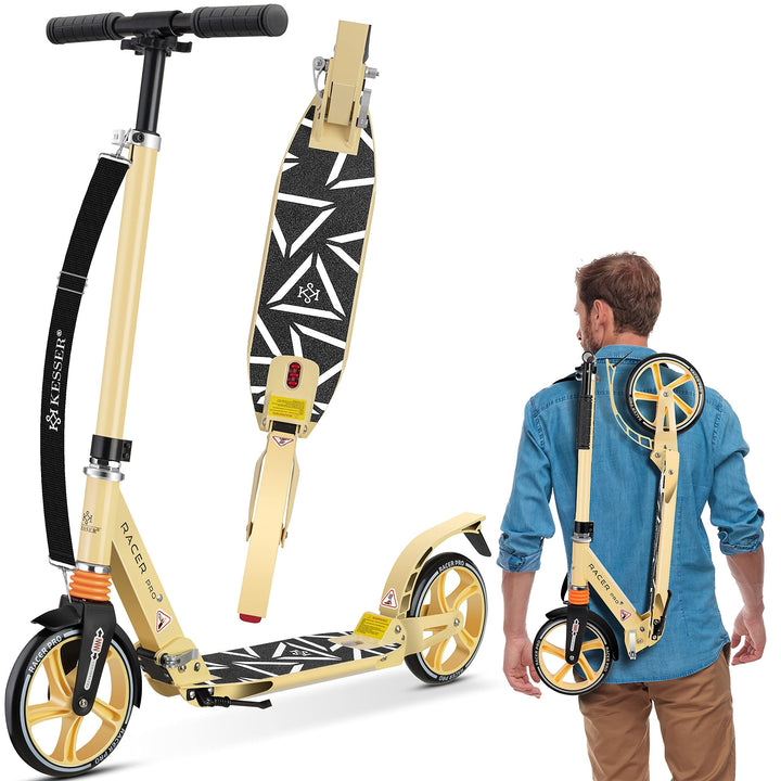 KESSER® Cityroller Scooter 205mm Räder PU Big Wheel - Pro-S Tretroller mit Doppel Federung, City-Rol