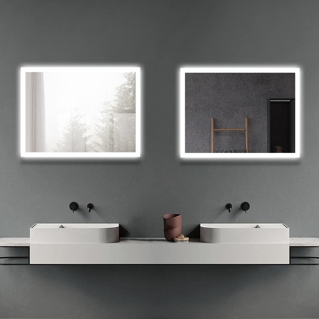 Boromal LED Badspiegel mit Beleuchtung 40x60cm Wandspiegel Lichtspiegel Vertical & Horizontal Badezi
