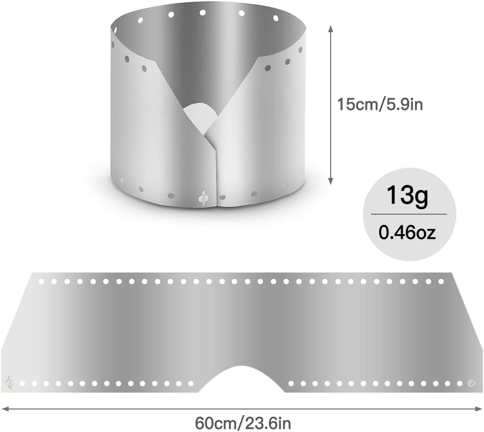 Lixada Ultraleichter Titan Outdoor Campingkocher Windschutz Regenschirm Winddichte Platte 15cm