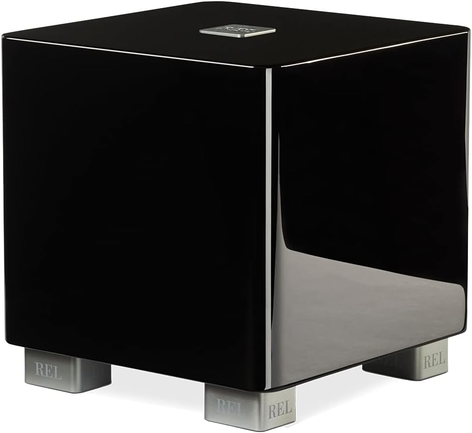 REL Acoustics T/5x Subwoofer, 20.3 cm Down-Firing Driver, Arrow Wireless Port, High Gloss Black