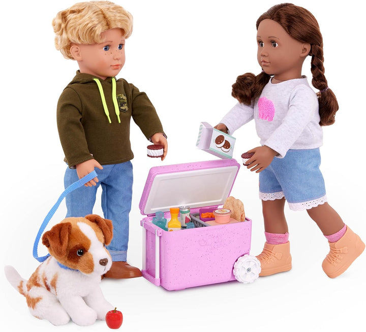 Our Generation – OG Camping Kühlbox – 46 cm Puppe Zubehör – Rollende Kühlbox mit Rädern – Spielzeuge