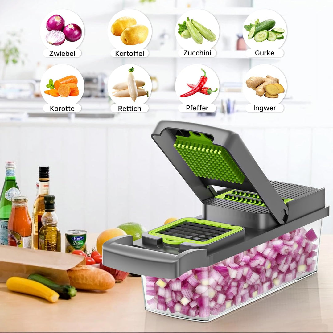 ALIANSHENG 14 In 1 Gemüseschneider,Multifunktion Gemüse Schneider,Vegetable Chopper,Würfelschneider