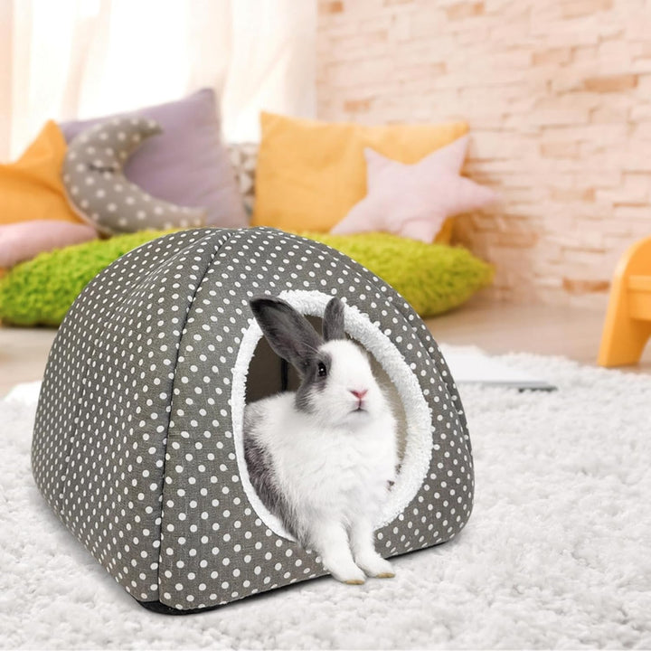 Dyrdekly 2 Stück Kaninchenhöhle Grosses Meerschweinchenbett Waschbares Haus und Versteck Fleece Vers
