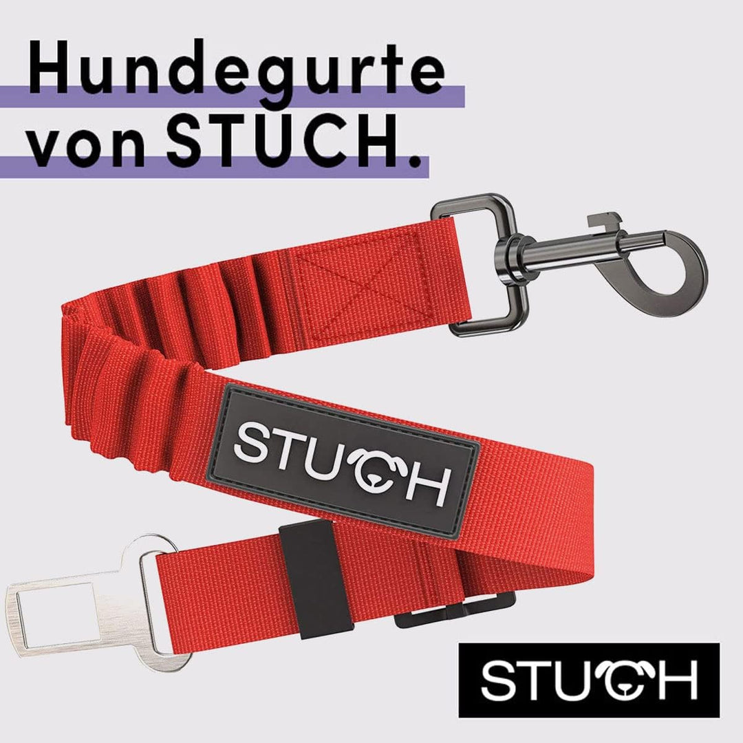 STUCH Universeller Bungee Sicherheitsgurt für Hunde & Katzen - Passend für alle Hunderassen & Autoty