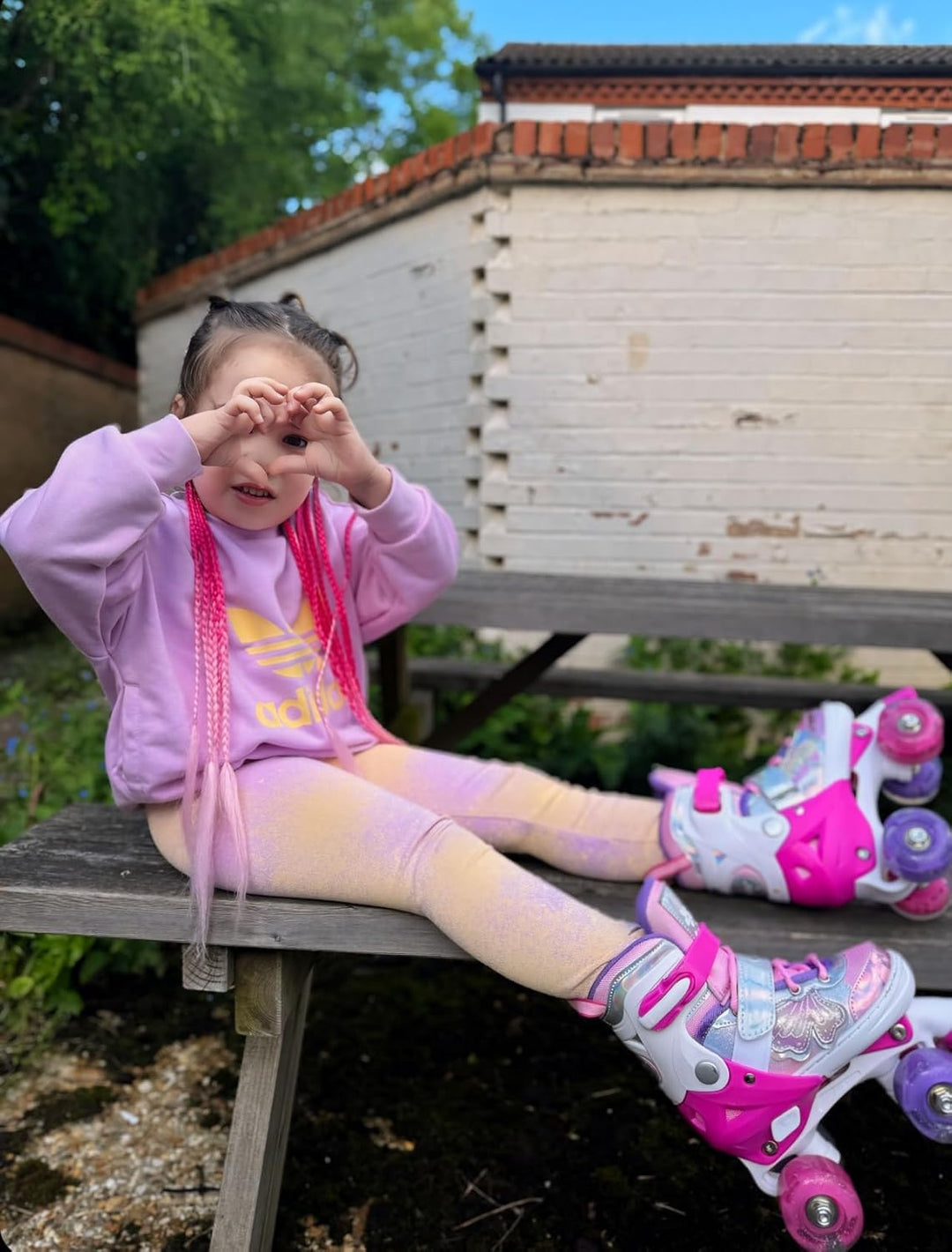 Nattork Kinder Rollschuhe für Mädchen und Jungen, 4 Grössen Verstellbar, Vierrad-Rollschuhe mit Schm