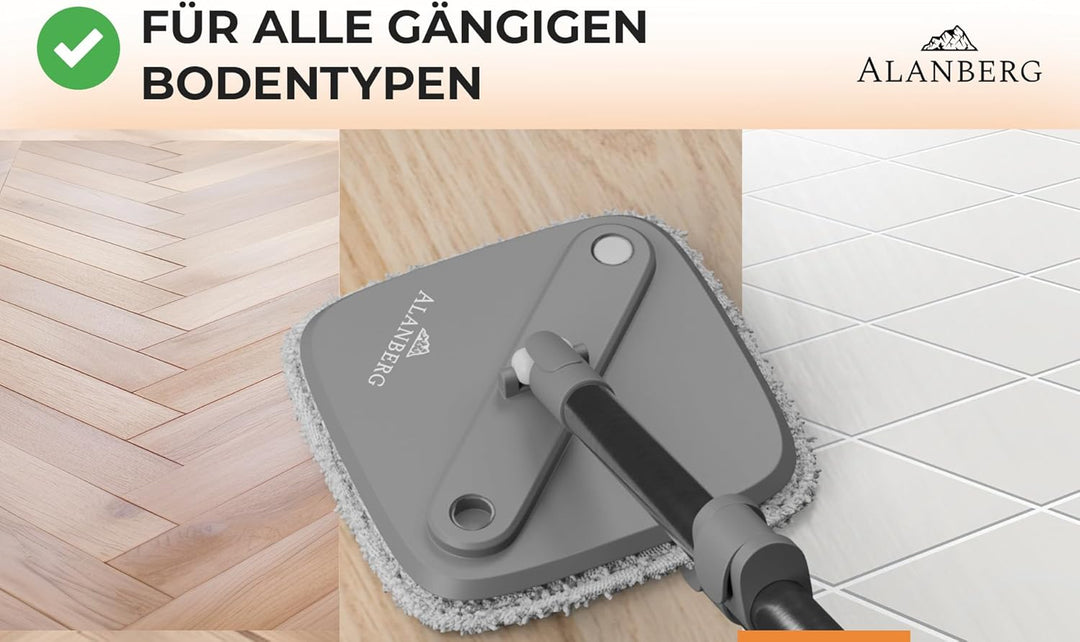ALANBERG® Mikrofaser-Ersatzpads 2er-Pack – Nachfüllpads für Gen1 & Gen2 Mopp- und Eimersystem – Wasc