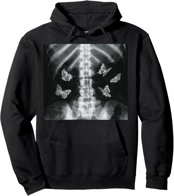Egirl Skeleton Xray Butterfly Harajuku y2k Dark Edgy Grunge Pullover Hoodie