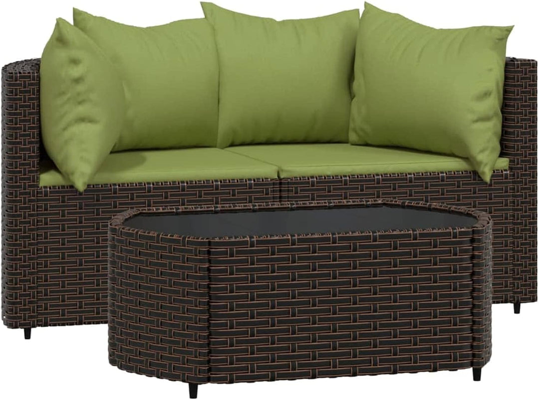 Tidyard 3-TLG. Gartenlounge Set Garten Sofa 2 Sitzer Ecksofa Gartensofa Rattansofa Sitzgruppe Garten