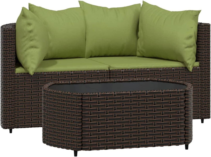 Tidyard 3-TLG. Gartenlounge Set Garten Sofa 2 Sitzer Ecksofa Gartensofa Rattansofa Sitzgruppe Garten