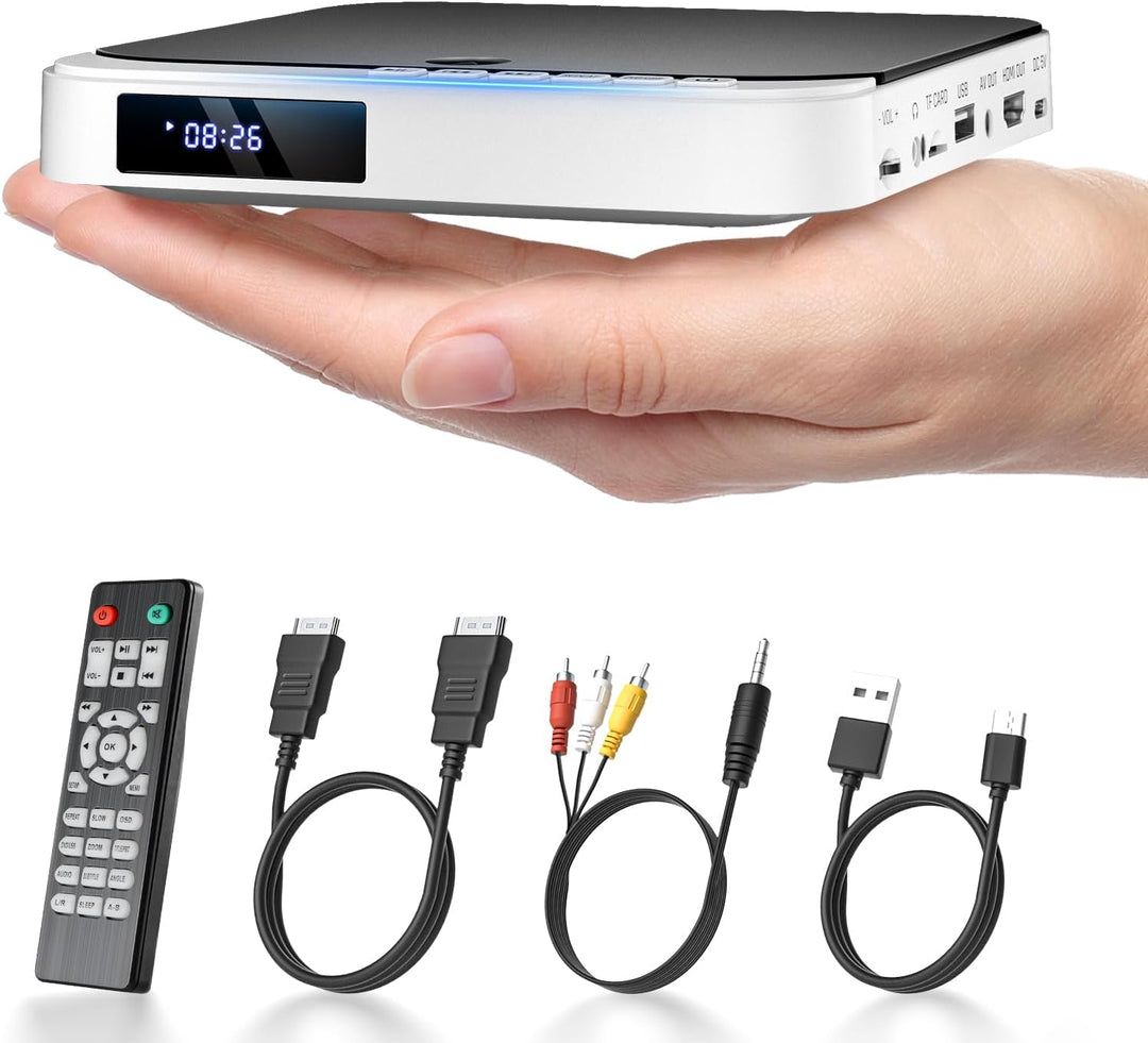 Desobry DVD-Player für TV, Mini-DVD-Player HDMI, kompakter DVD-Player für alle Regionen, Kleiner DVD