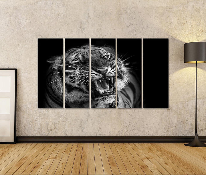 islandburner Bild auf Leinwand Sumatra Tiger Raubkatze Bilder Wandbilder Poster Leinwand 160x80cm -