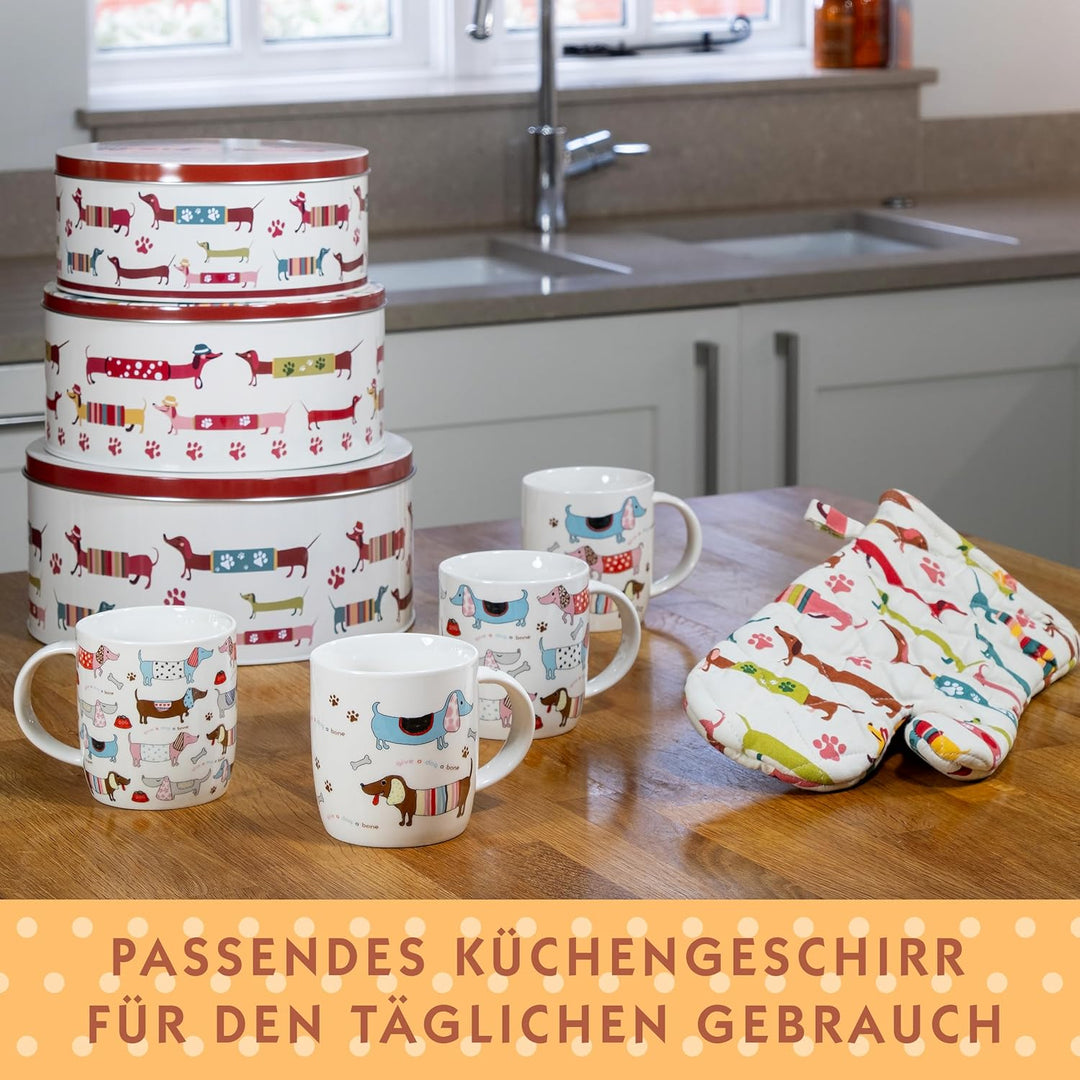 SPOTTED DOG GIFT COMPANY Keksdose Metall, Plätzchendose Set, Gebäckdose Rund - Klein Mittel Gross mi