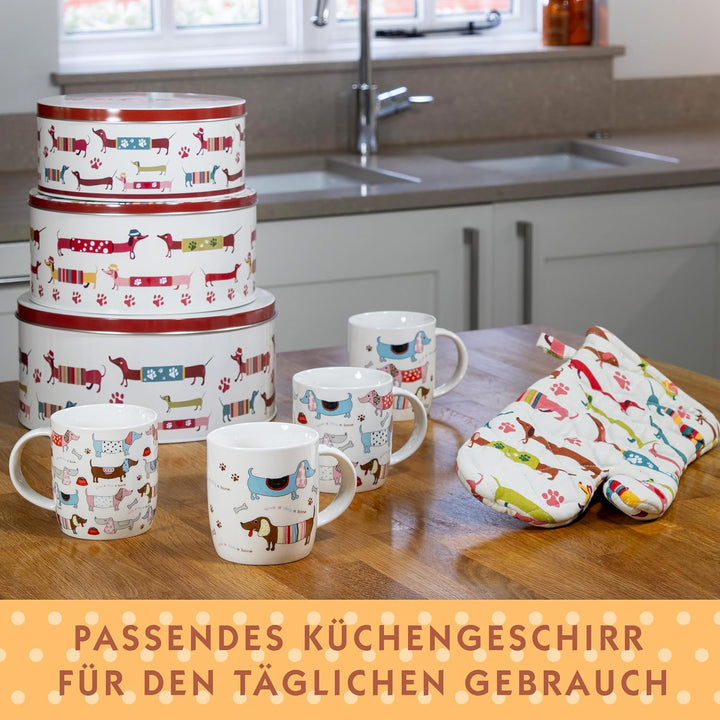SPOTTED DOG GIFT COMPANY Keksdose Metall, Plätzchendose Set, Gebäckdose Rund - Klein Mittel Gross mi