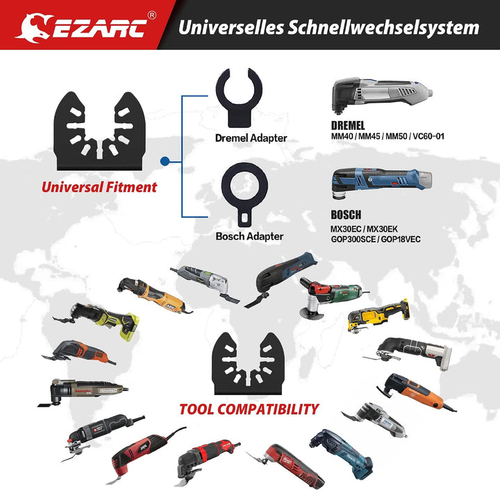 EZARC Oszillierende Multitool Sägeblätter Titanium, 4 tlg Tauchschneiden, Multitool-Klingen für Meta