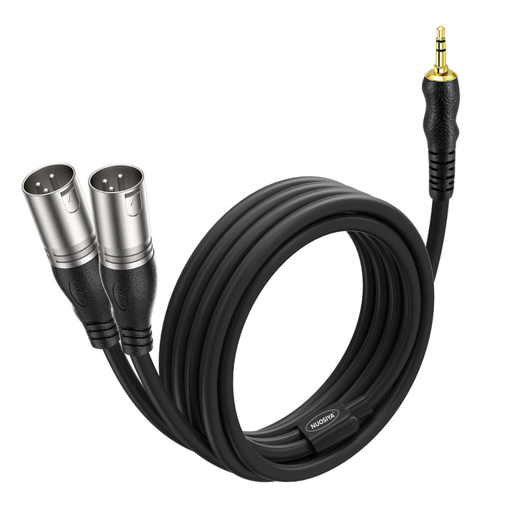 3,5-mm-TRS auf 2 XLR-Stecker, Splitterkabel, 3,5 mm auf Dual XLR-Stecker, Y-Patchkabel für Laptop, K