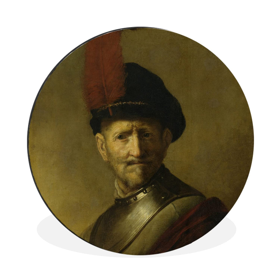 MuchoWow Wandbild Rund Wanddeko Deko Wohnzimmer Bilder 90x90 cm Porträt eines Mannes - Rembrandt van