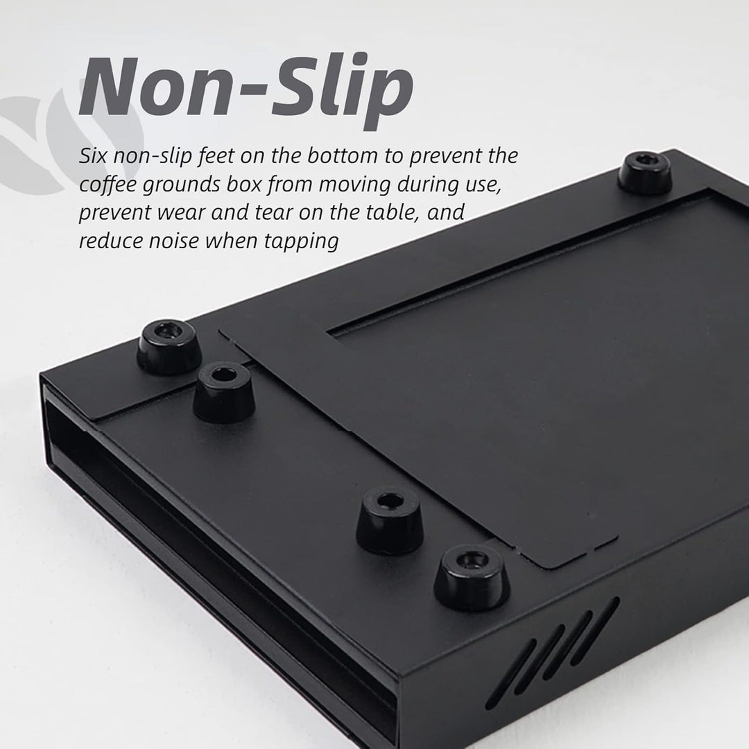 Pulverbox für Kaffeerückstände kaffee abklopfbehälter Kaffeetisch-Klopfboxen aus Edelstahl mit Schub