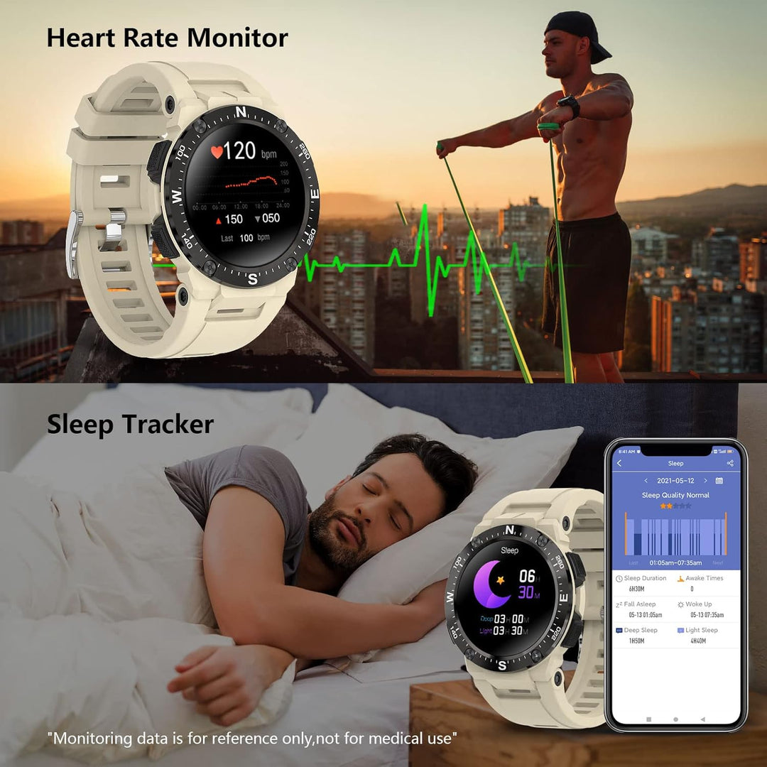 Bebinca Smartwatch Herren Sport 1.3" Freisprechanrufe tätigen und empfangen Bluetooth Mikrofon, Musi