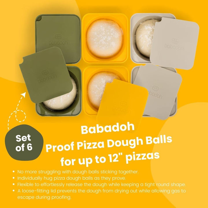 6er Set Babadoh Pizzateigbehälter und Deckel (multi) Mehrfarbig, Mehrfarbig