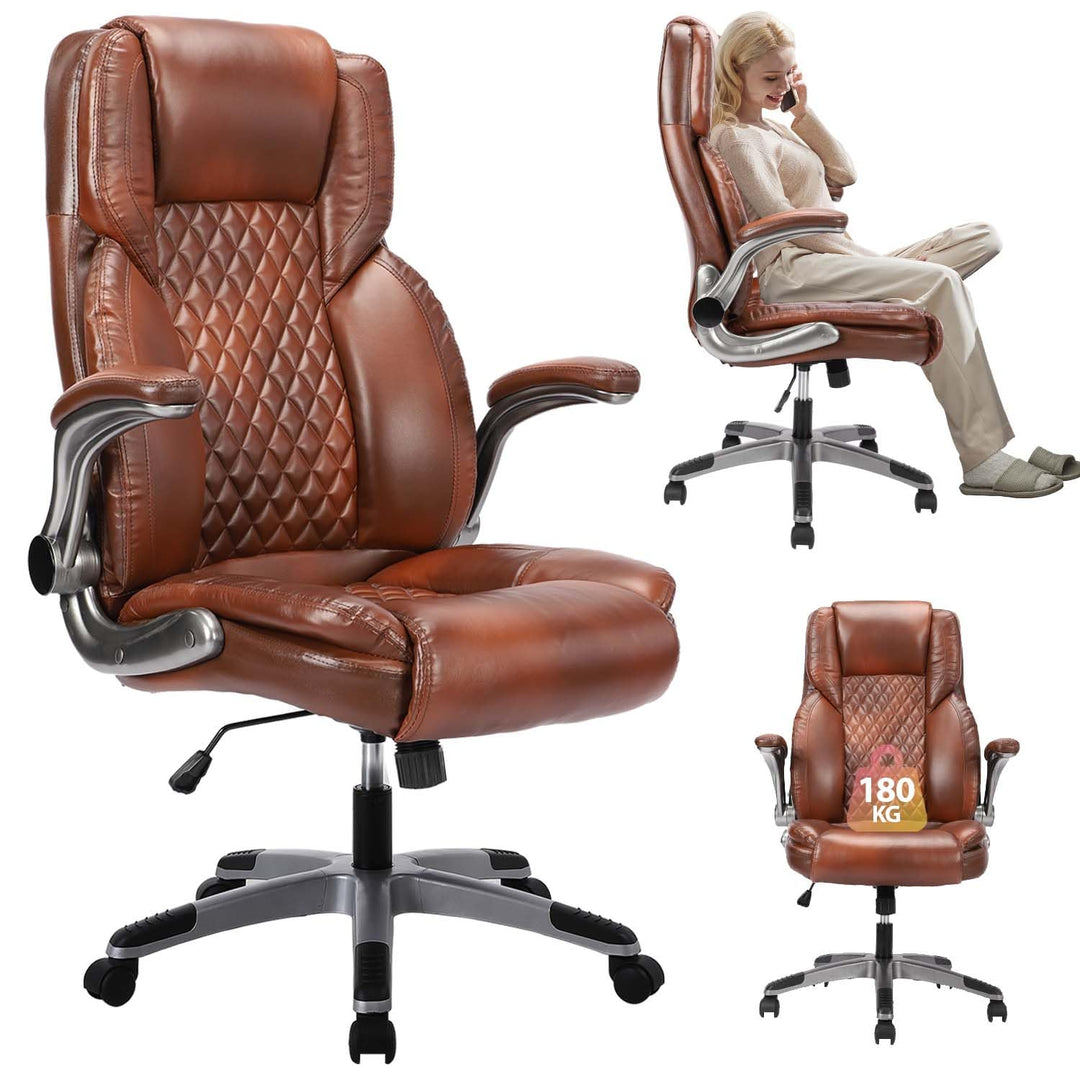 Bosmiller Bürostuhl Ergonomischer Chefsessel Bürostuhl 200 kg, Verstellbarer Rückenlehne, Hochklappb