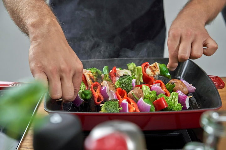 STAUB Amerikanische Grillpfanne aus emailliertem Gusseisen, 26 cm, Für alle Herdarten inkl. Induktio