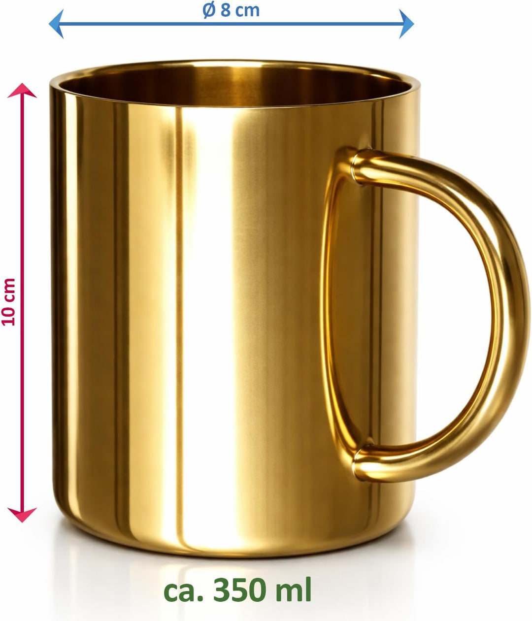2x Edelstahlbecher - 350ml je Thermobecher - bruchsicherer Thermo-Trinkbecher - doppelwandige Isolie