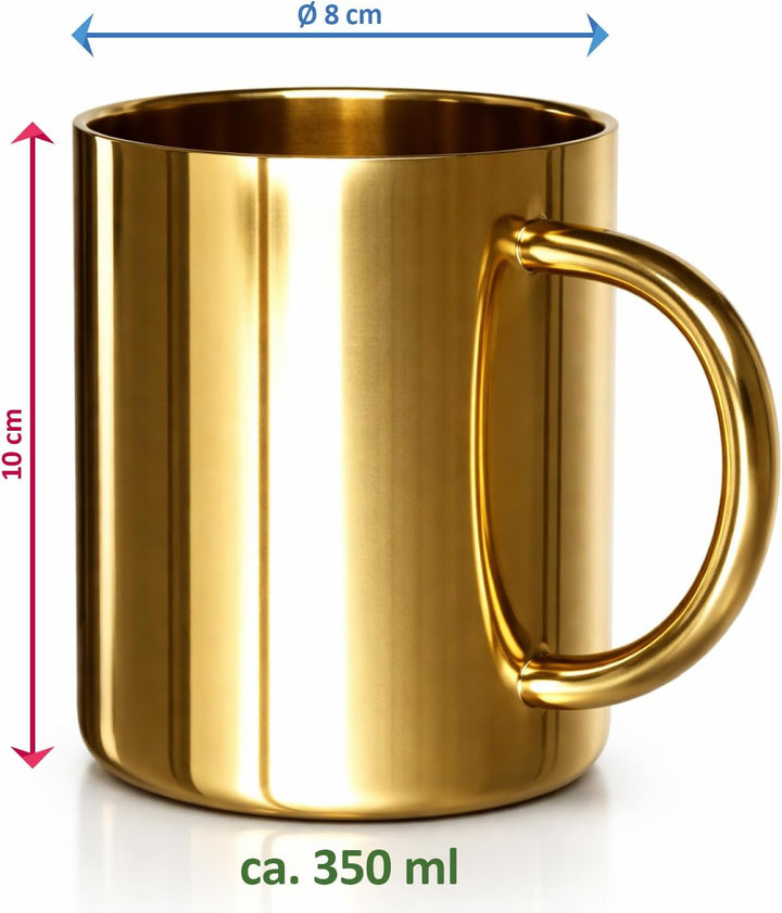 2x Edelstahlbecher - 350ml je Thermobecher - bruchsicherer Thermo-Trinkbecher - doppelwandige Isolie