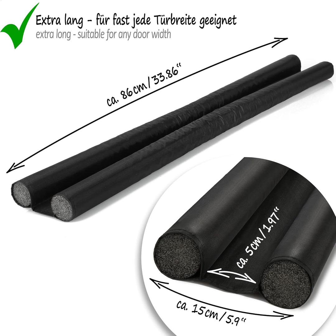 com-four® 18x Zugluftstopper für die Tür, Standardmasse Innentür - Türbodendichtung, Türunterdichtun