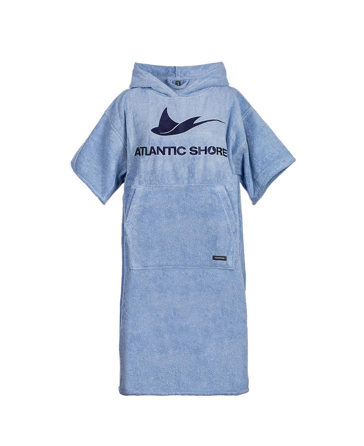 ATLANTIC SHORE | Surf Poncho | Badeponcho mit Kapuze aus 100% Baumwolle | Unisex | Basic für Erwachs