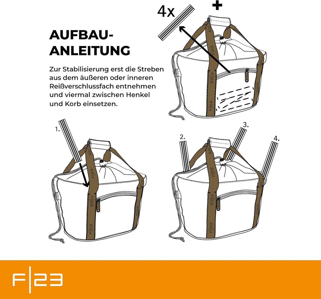 F|23 84111-5 Delight Einkaufskorb, 600 x 300 D Polyester, 42 x 27 x 26 cm Porzellan, Porzellan