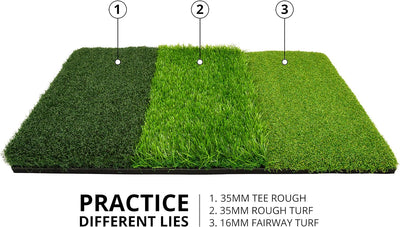 On Par Unisex Tri Turf Multifunktional Abschlagen und Chippen Praxis Golf trifft Matte, grün, 64 x 4