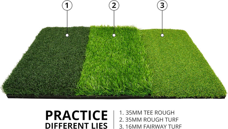 On Par Unisex Tri Turf Multifunktional Abschlagen und Chippen Praxis Golf trifft Matte, grün, 64 x 4