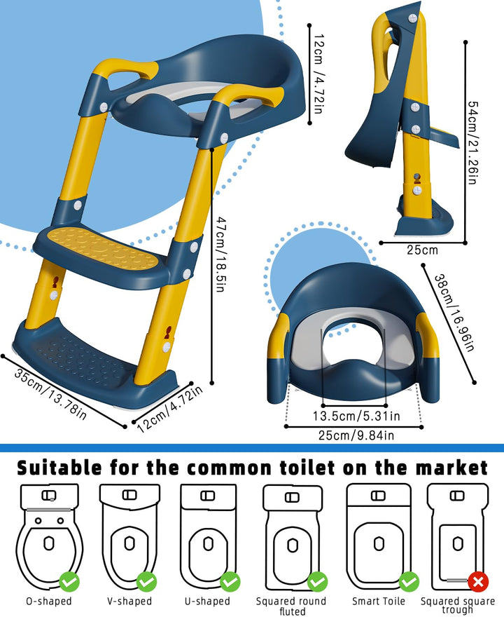 Xespis Kinder Toilettensitz mit Treppe, Toilettentrainer, für Jungen und Mädchen, WC Sitz Kinder mit