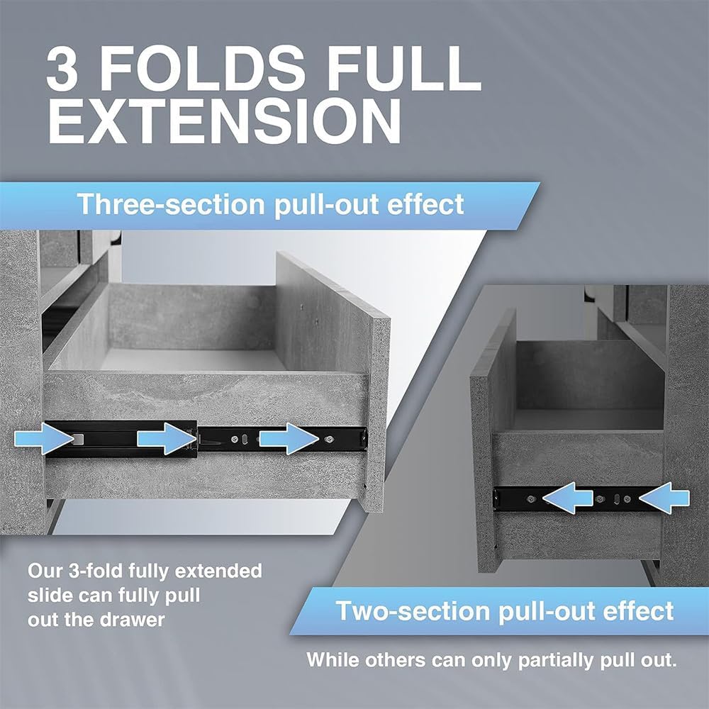 2 Paar Kugelauszug,350 mm Schubladenschienen Vollauszug 45 kg Tragkraft Schubladenauszug, Kugellager