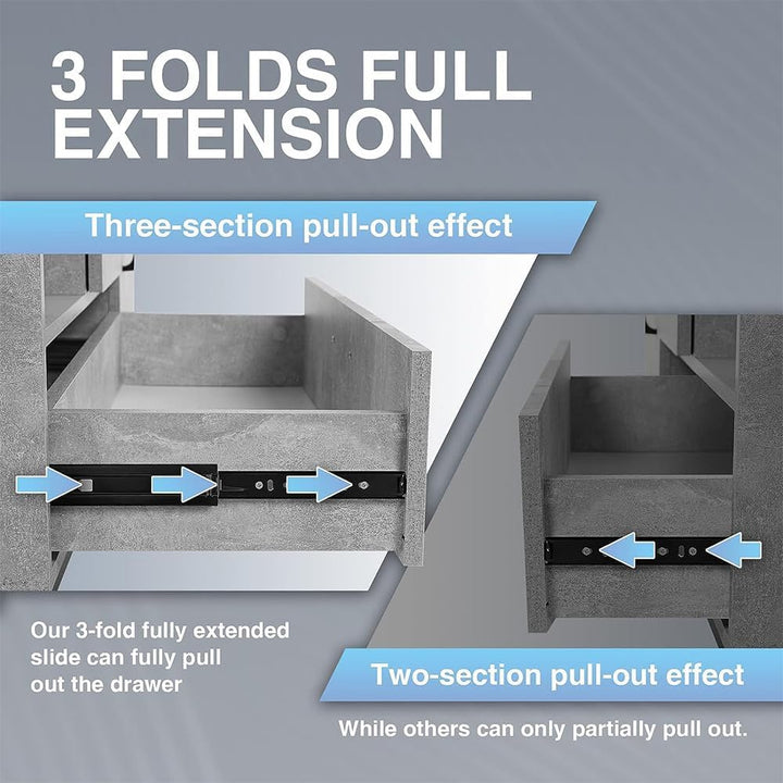2 Paar Kugelauszug,350 mm Schubladenschienen Vollauszug 45 kg Tragkraft Schubladenauszug, Kugellager