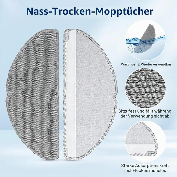 22 Stück Zubehör für Roborock Q7 M5/ Q7 L5+ Saugroboter Ersatzteile, 2 Hauptbürsten, 6 HEPA-Filter,