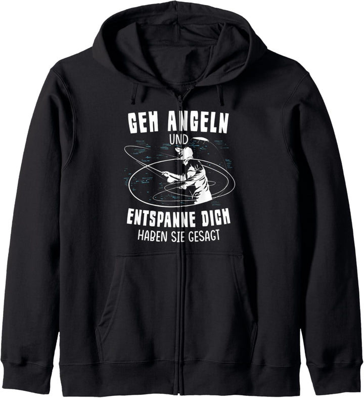 geh angeln und entspann dich haben sie gesagt Carp Fishing Kapuzenjacke