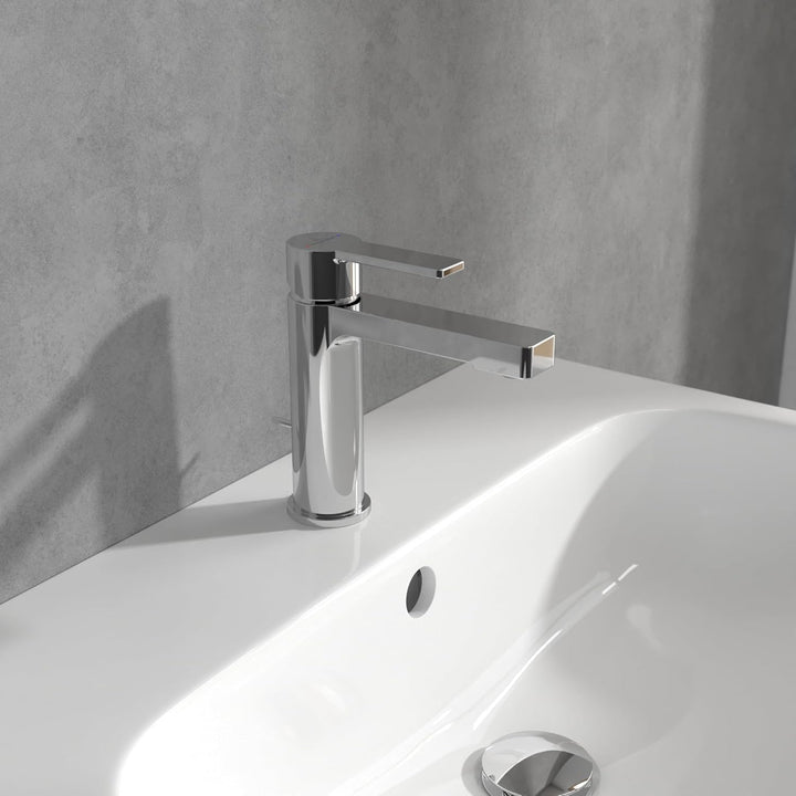 Villeroy & Boch Architectura Waschtischarmatur, Wasserhahn Bad mit Zugstange und Keramikkartusche, W