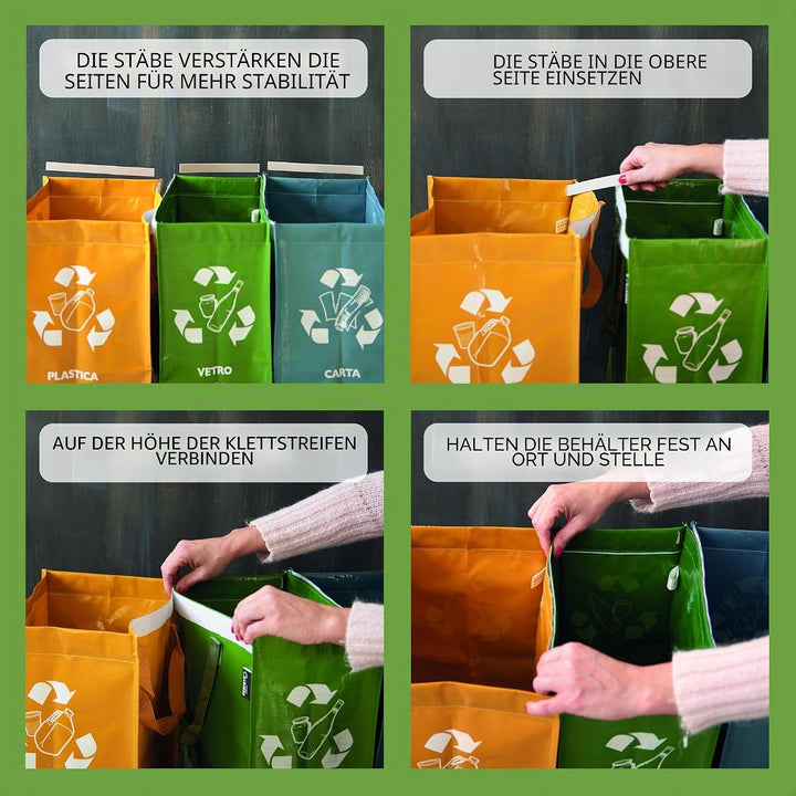 Perfetto 0468D Set mit 3 weichen Behältern für Papier, Glas, Kunststoff 1, 1