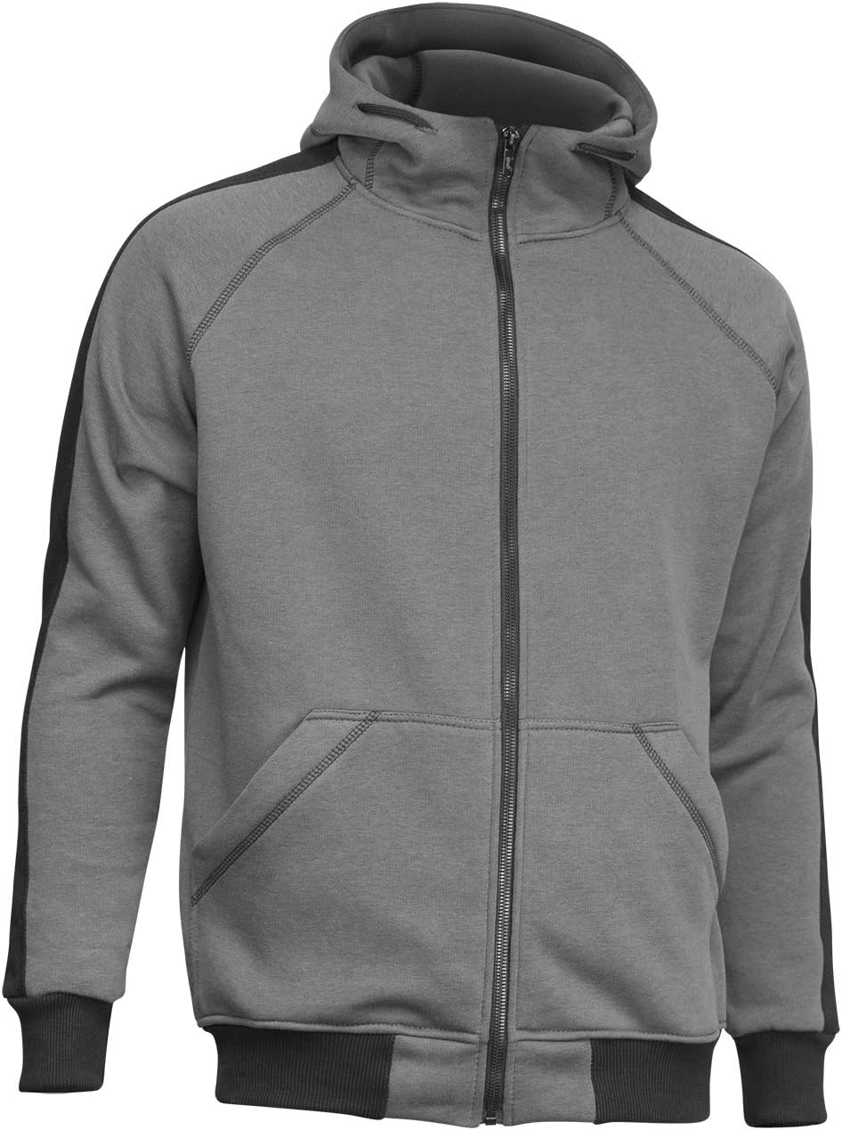 strongAnt Hoodie mit Reissverschluss für Herren warme Fleece Jacke mit Kapuze XS Grau / Schwarz, XS