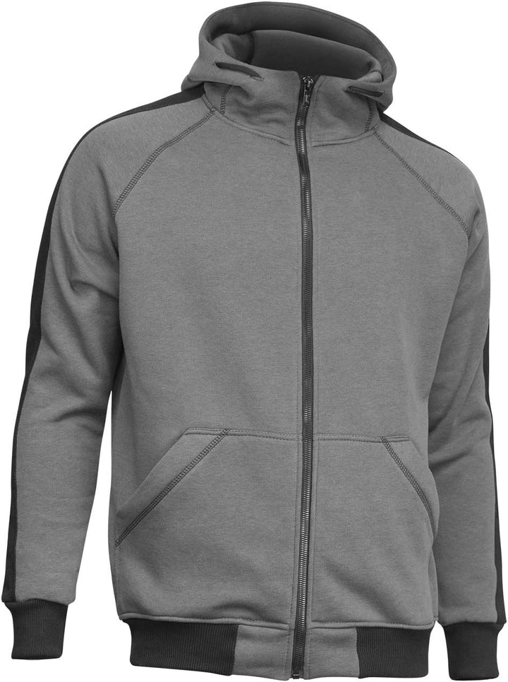 strongAnt Hoodie mit Reissverschluss für Herren warme Fleece Jacke mit Kapuze XS Grau / Schwarz, XS