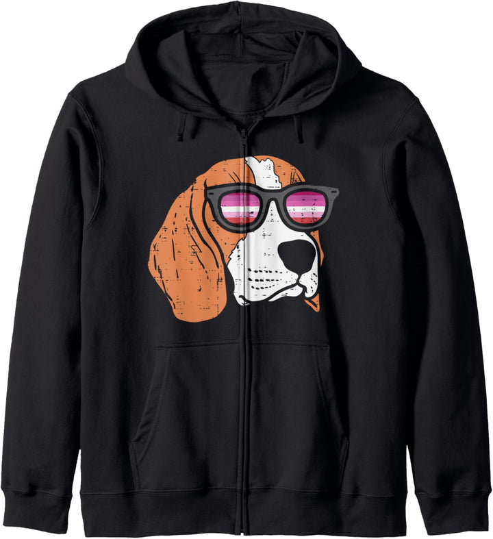 Beagle Dog LGBT Lesbian Flag Gay Pride Ally Women Kapuzenjacke