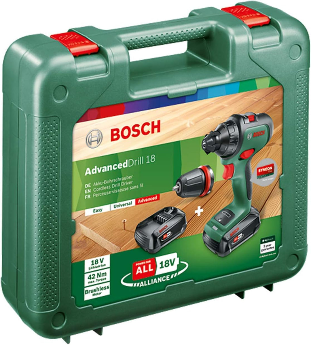 Bosch Home and Garden Bosch Akku-Bohrmaschine AdvancedDrill 18 (2 Akkus, 18 Volt System, im Handwerk