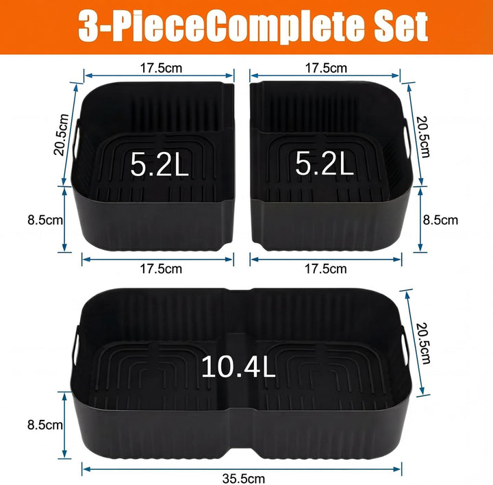 3 Stück Silikonform Heissluftfritteuse Zubehör für Ninja Foodi FlexDrawer 10,4L AF500EU AF500DE AF50