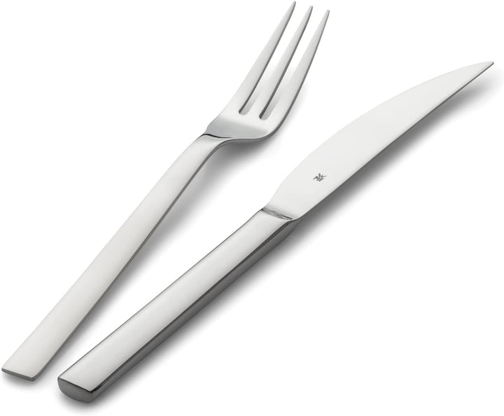 WMF Nuova Steakbesteck 12-teilig, für 6 Personen, Steakgabel, Steakmesser, Cromargan Edelstahl polie