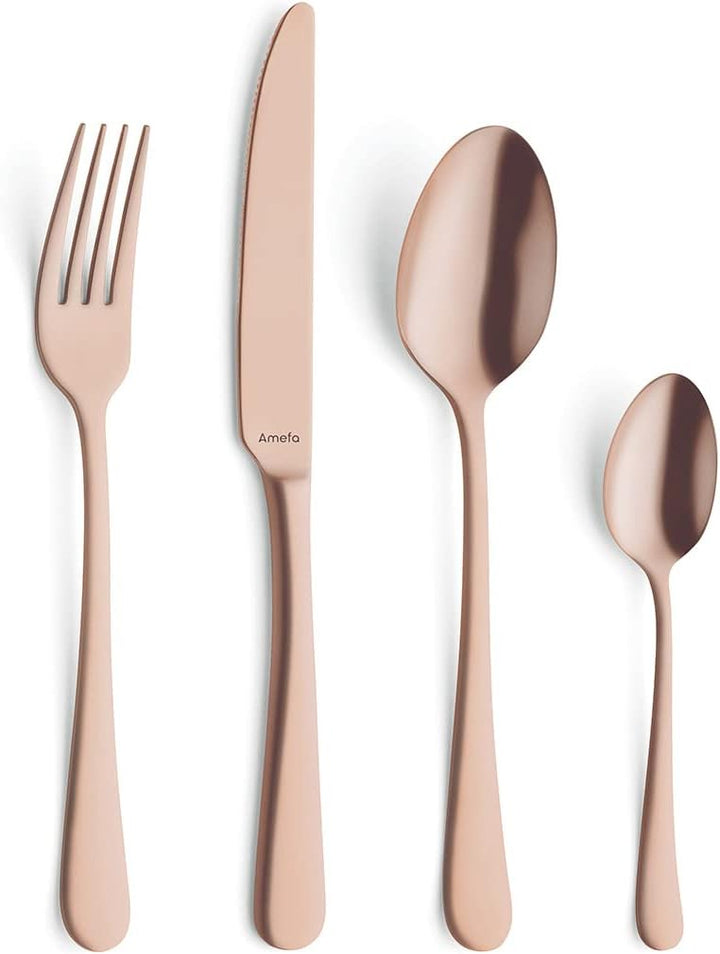 Amefa AUSTIN KUPFER Besteckset 24-teilig | PVD-veredeltes goldenes Besteck Set | farbiges Tafelservi