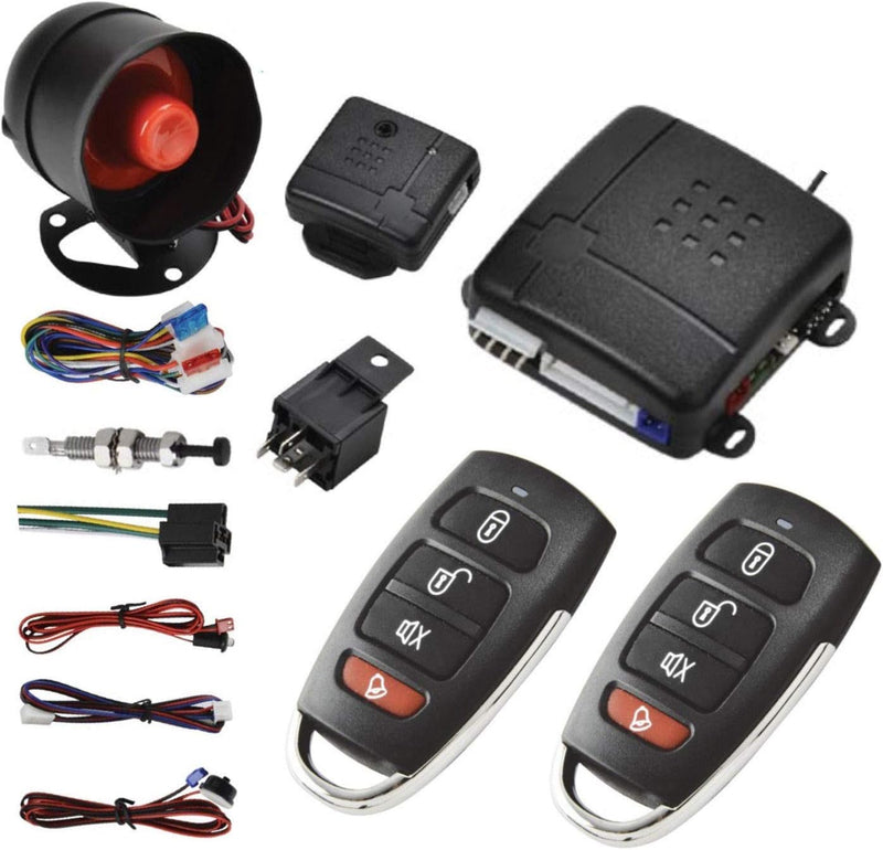 Riloer Auto Alarm System Wegfahrsperren-Kit - Auto-Zentralverriegelung Fernstart und schlüsselloses
