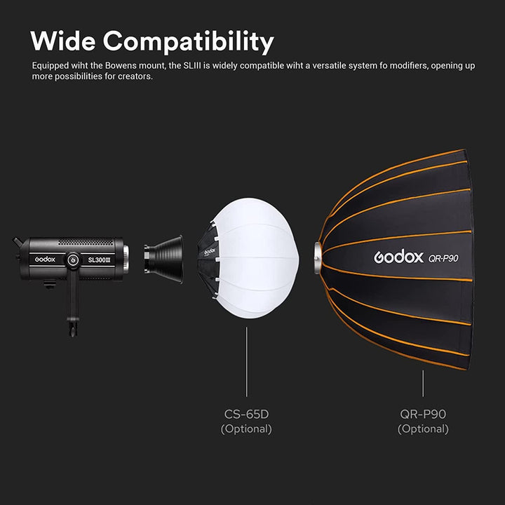 Godox SL300III SL300WIII LED Videoleuchte, 5600K TLCI 97 CRI 96, Silent Mode, APP Bluetooth Steuerun