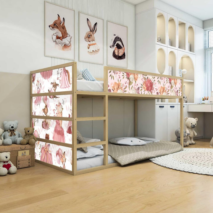 WANDKIND Aufkleber für IKEA KURA Kinderbett Hochbett Klebefolie Möbelfolie Sticker Kinderzimmer Prin