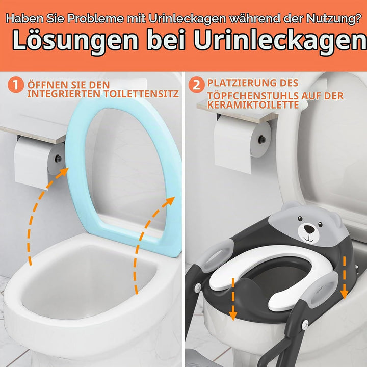SKYROKU Toilettensitz 2 in 1 Toiletten Aufsatz für Kinder 2-7 Jahre Upgraded Stabil bis 90kg PP(BPA-